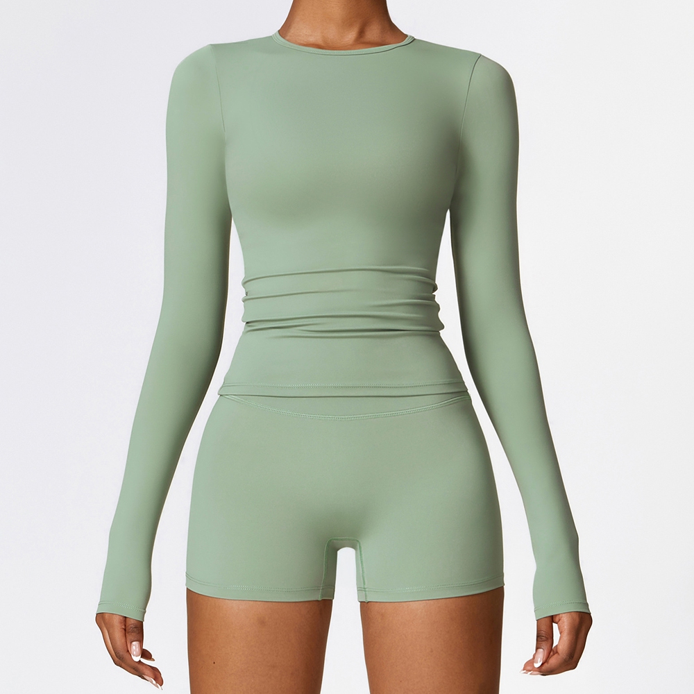 Private Label Yoga Wear Personalised Fitness Clothing Pilates Clothing Top Manufacturers Long Sleeve