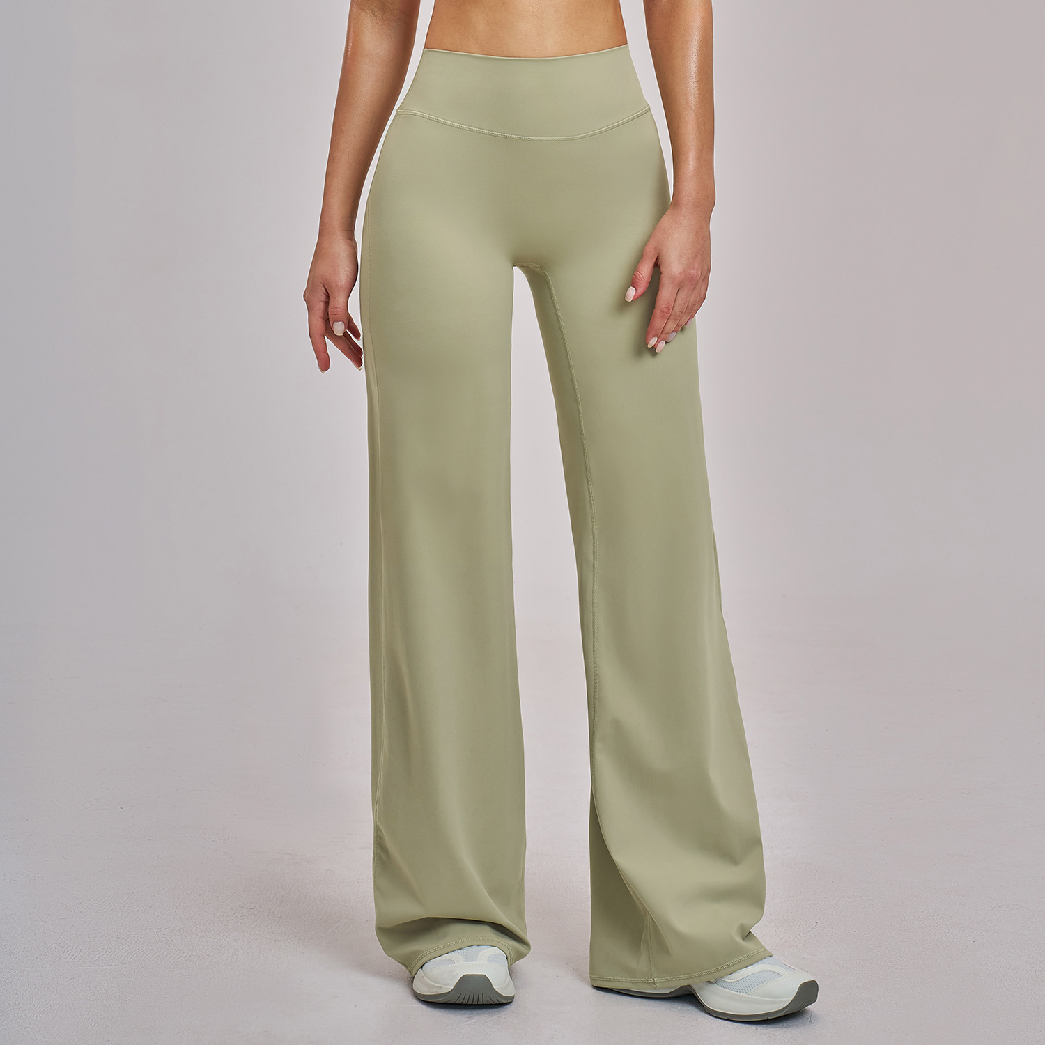 Small MOQ Activewear Custom Activewear USA In Bulk High Waist Wide Leg Casual Pants