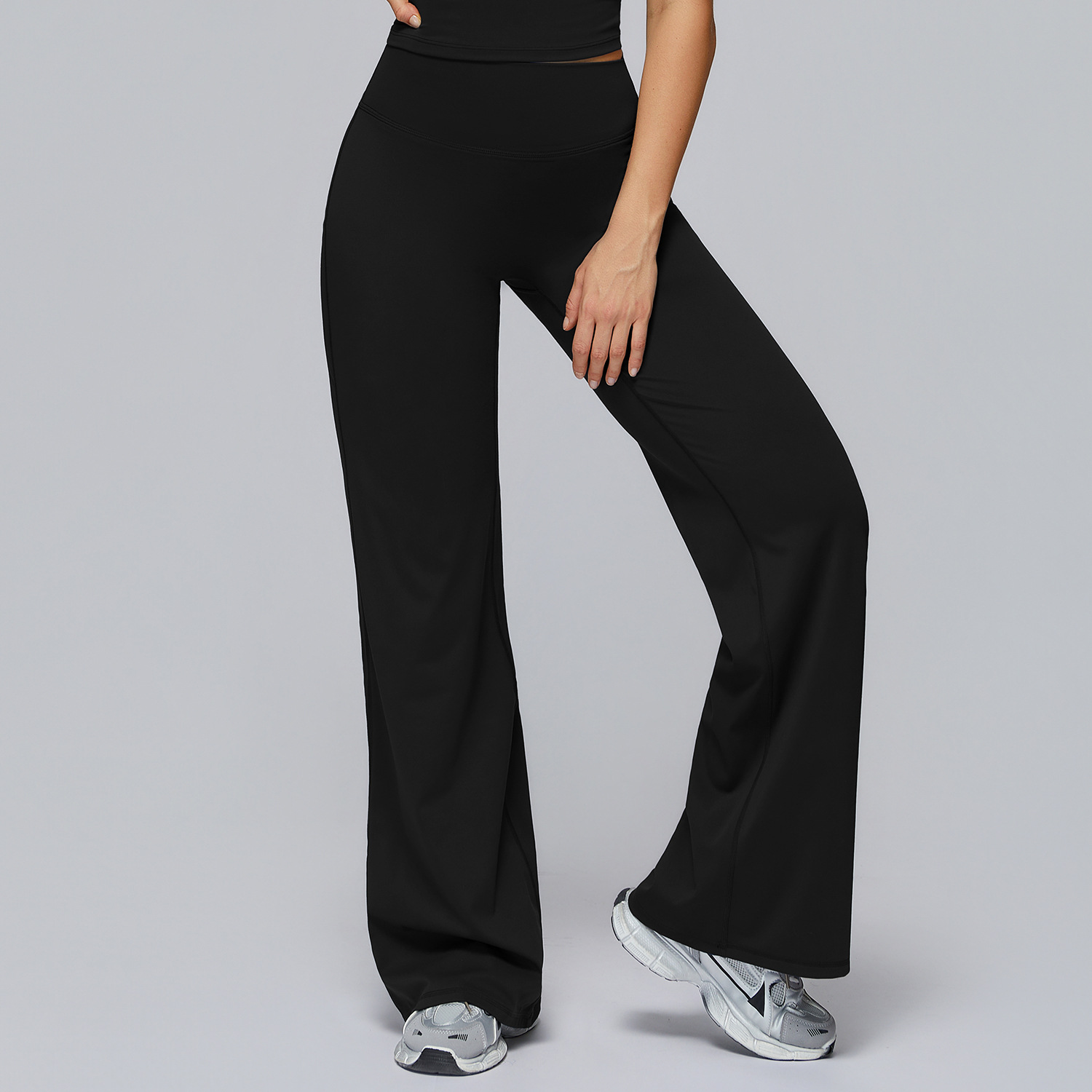 Small MOQ Activewear Custom Activewear USA In Bulk High Waist Wide Leg Casual Pants