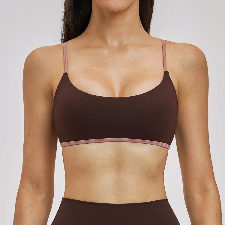 Small Batch Activewear Custom Yoga Wear Manufacturer Strappy Bra Have Padding Bras
