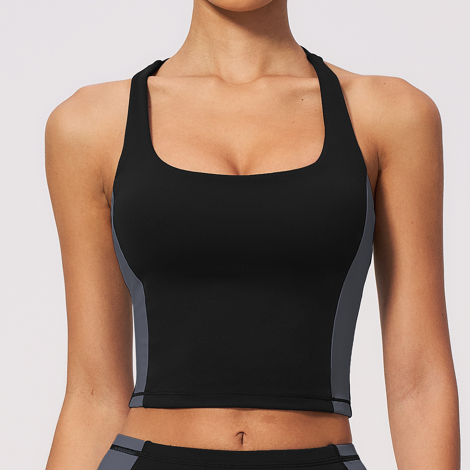 Low MOQ Yoga Wear Custom Gym Clothing Fabric Crossword Fitness Tank Tops