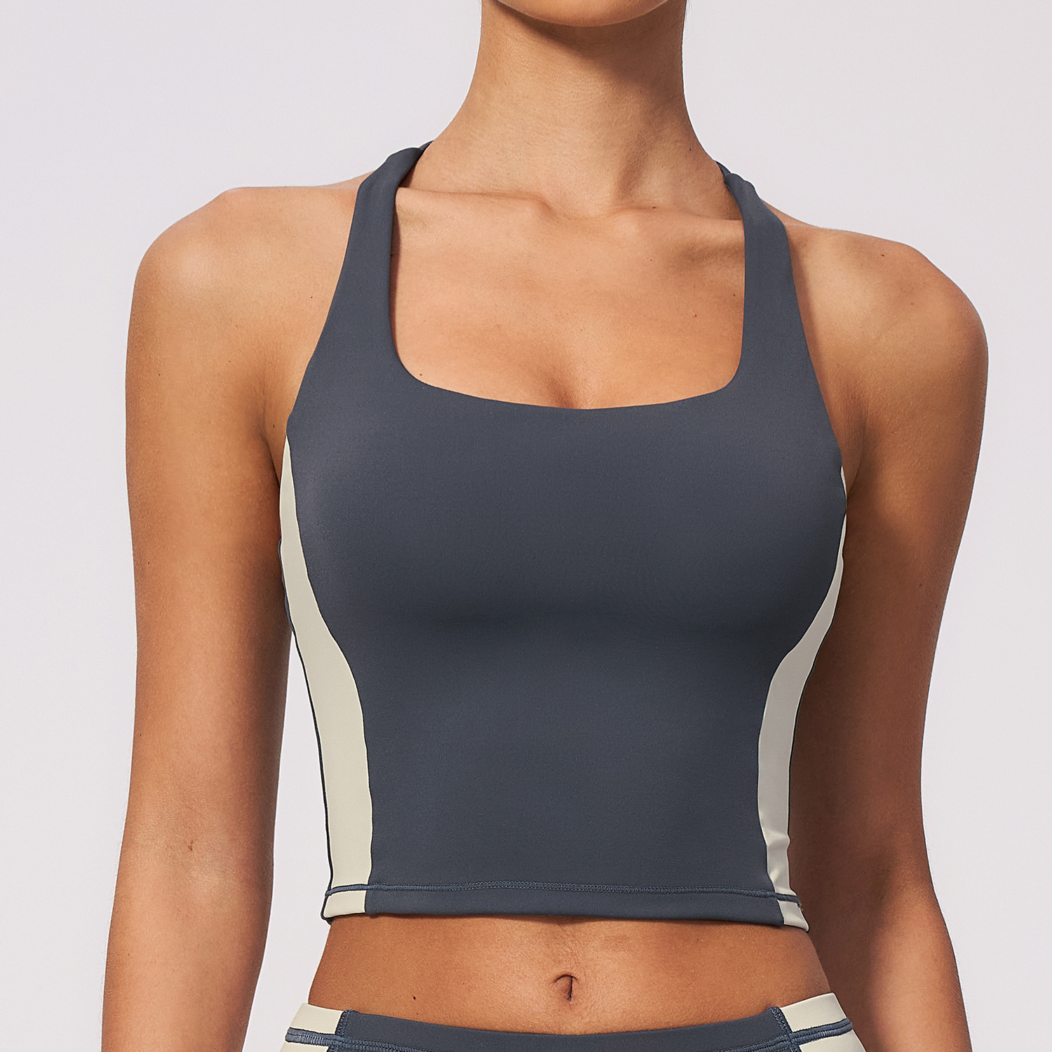 Low MOQ Yoga Wear Custom Gym Clothing Fabric Crossword Fitness Tank Tops