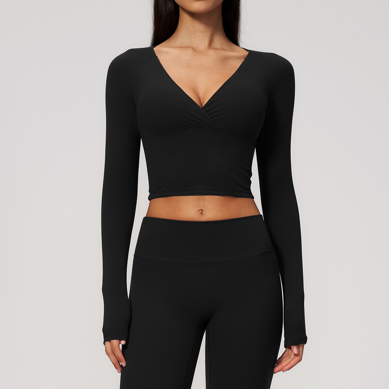 Apparel Brands in Bulk Activewear Manufacturing Manufacturers China Sportswear Long Sleeve Crop Tops