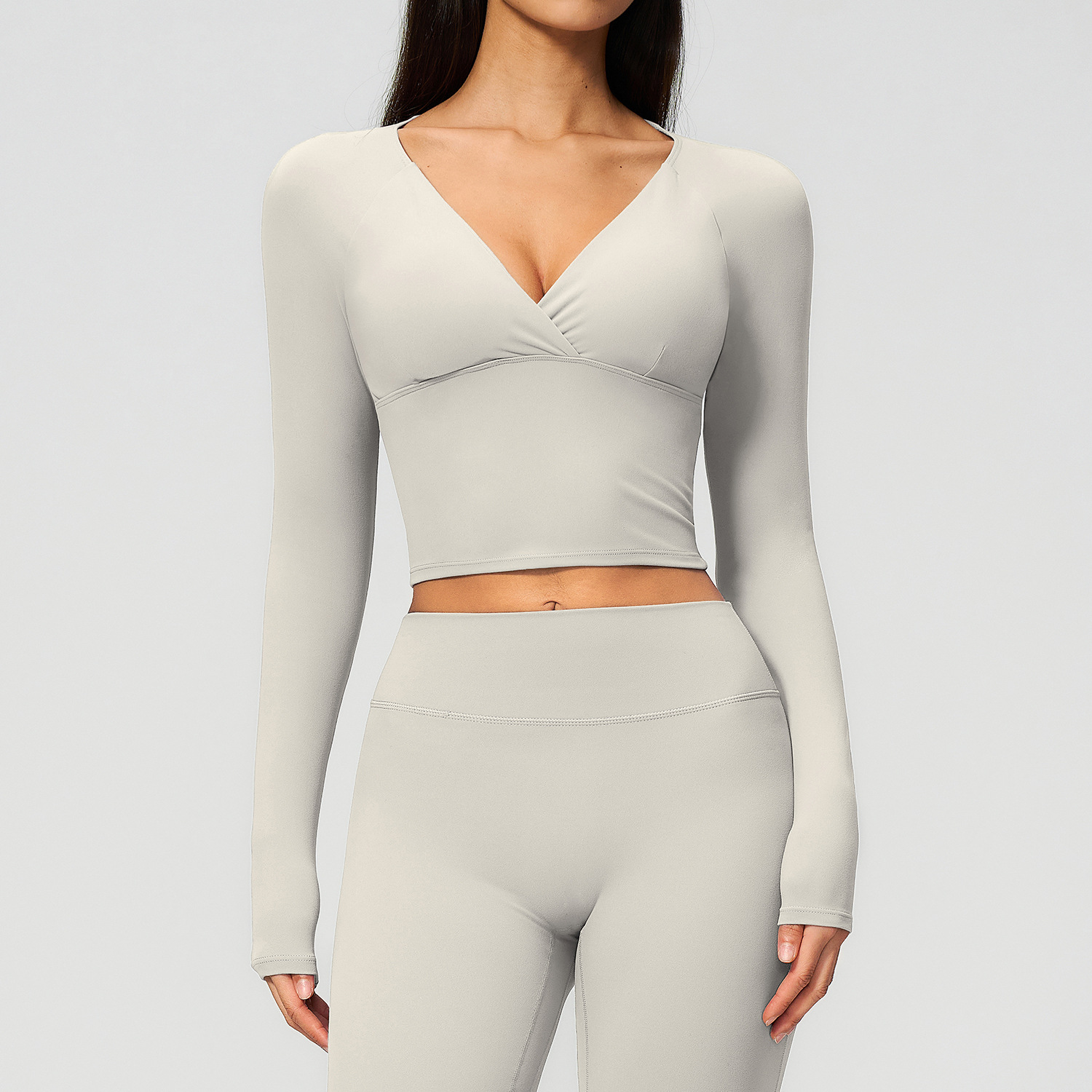 Apparel Brands in Bulk Activewear Manufacturing Manufacturers China Sportswear Long Sleeve Crop Tops