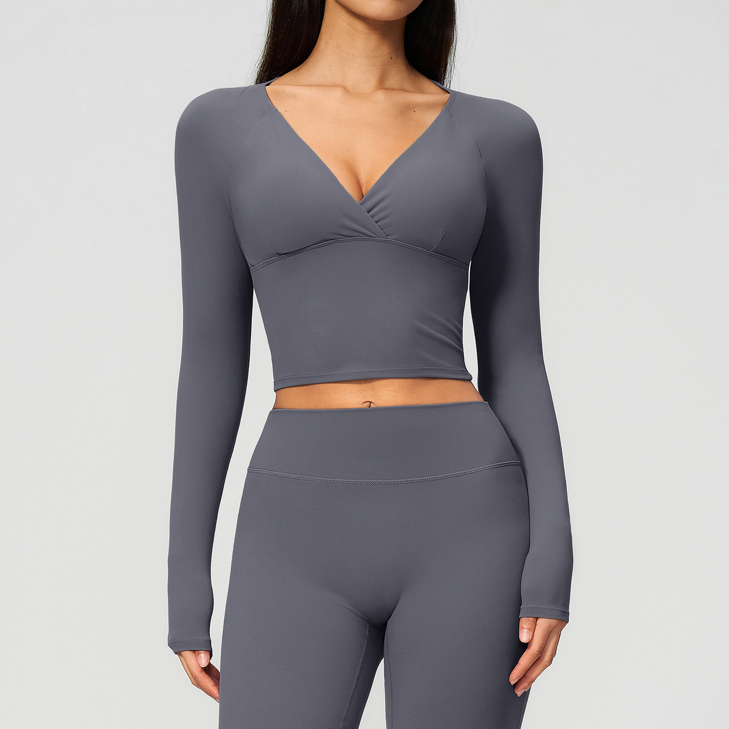 Apparel Brands in Bulk Activewear Manufacturing Manufacturers China Sportswear Long Sleeve Crop Tops