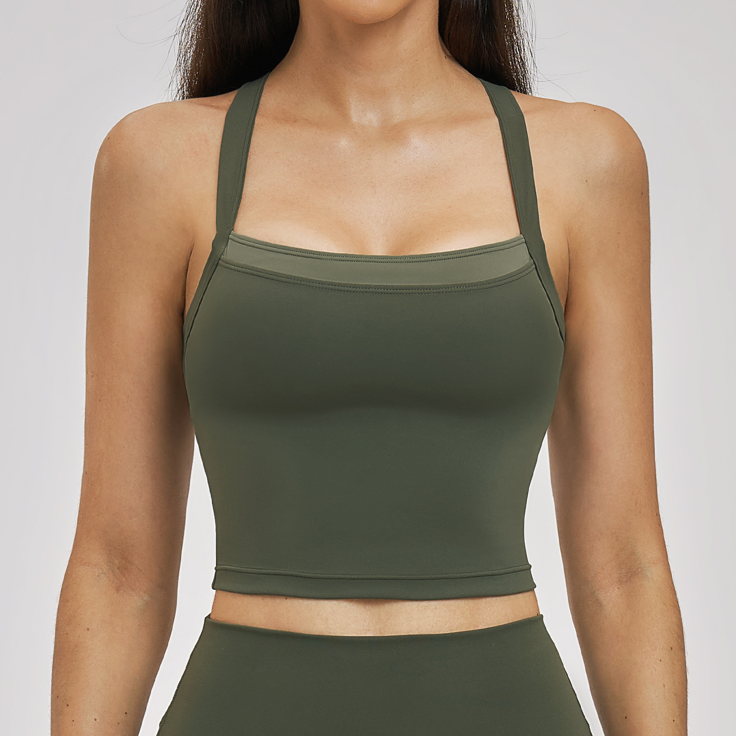 Small MOQ Activewear Personalised Gym Wholesale Crisscross Back Tank Top