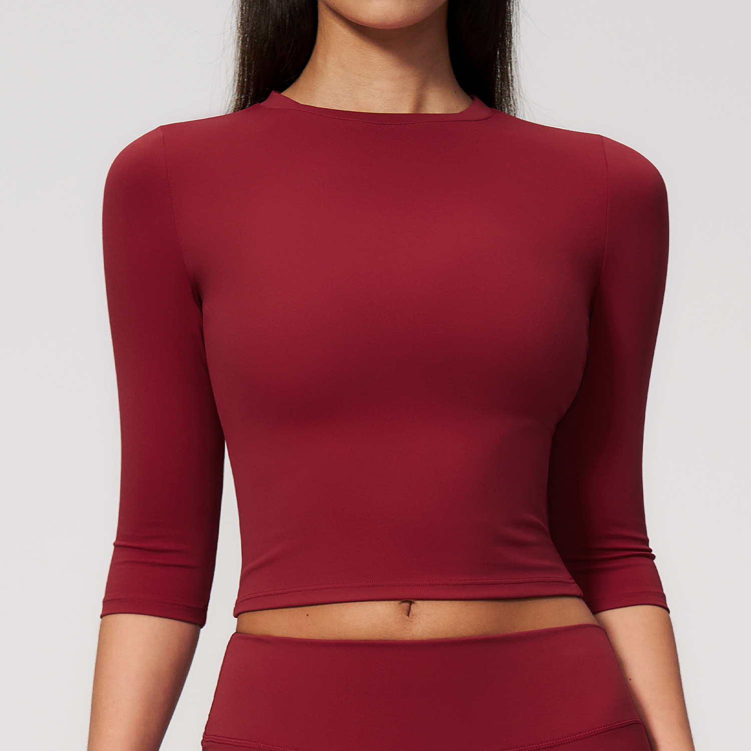 Small Batch Fitness Apparel Custom Gym Clothing Fitness Apparel Manufacturer Long Sleeve Crop Tops