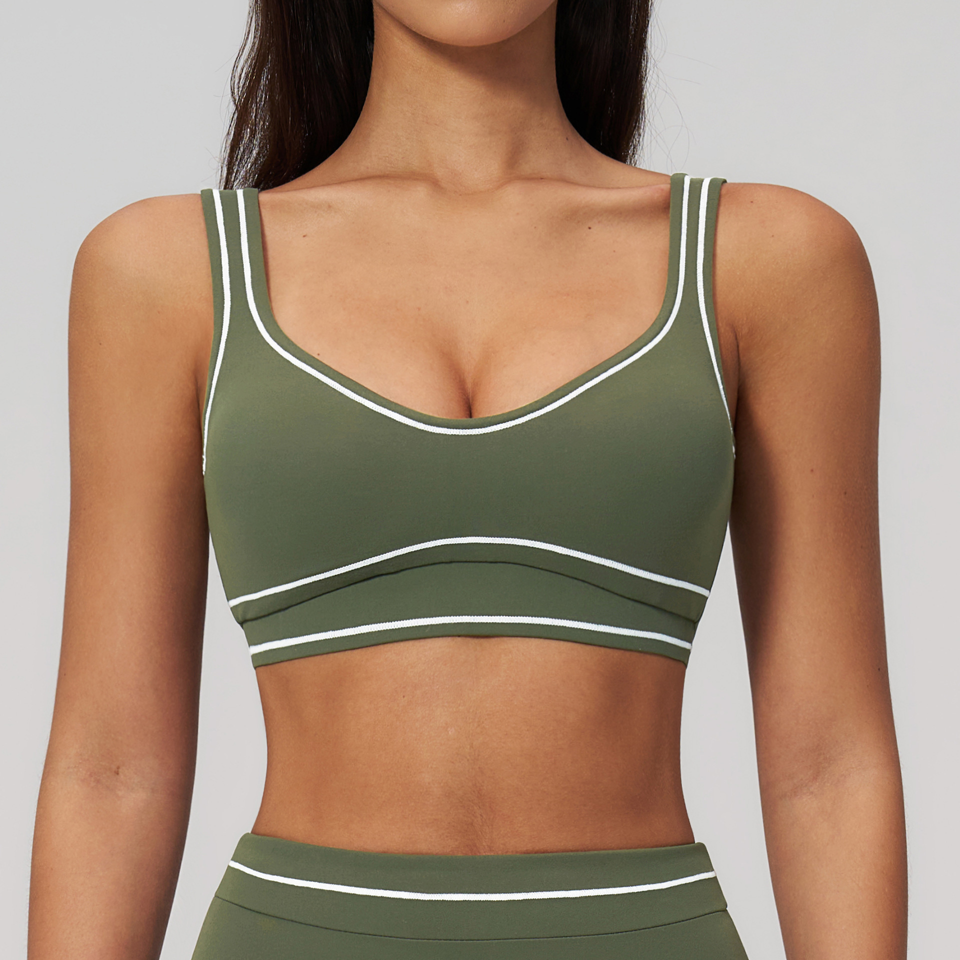Built In Pads Custom Yoga Wear Pull On Bra Activewear Bras