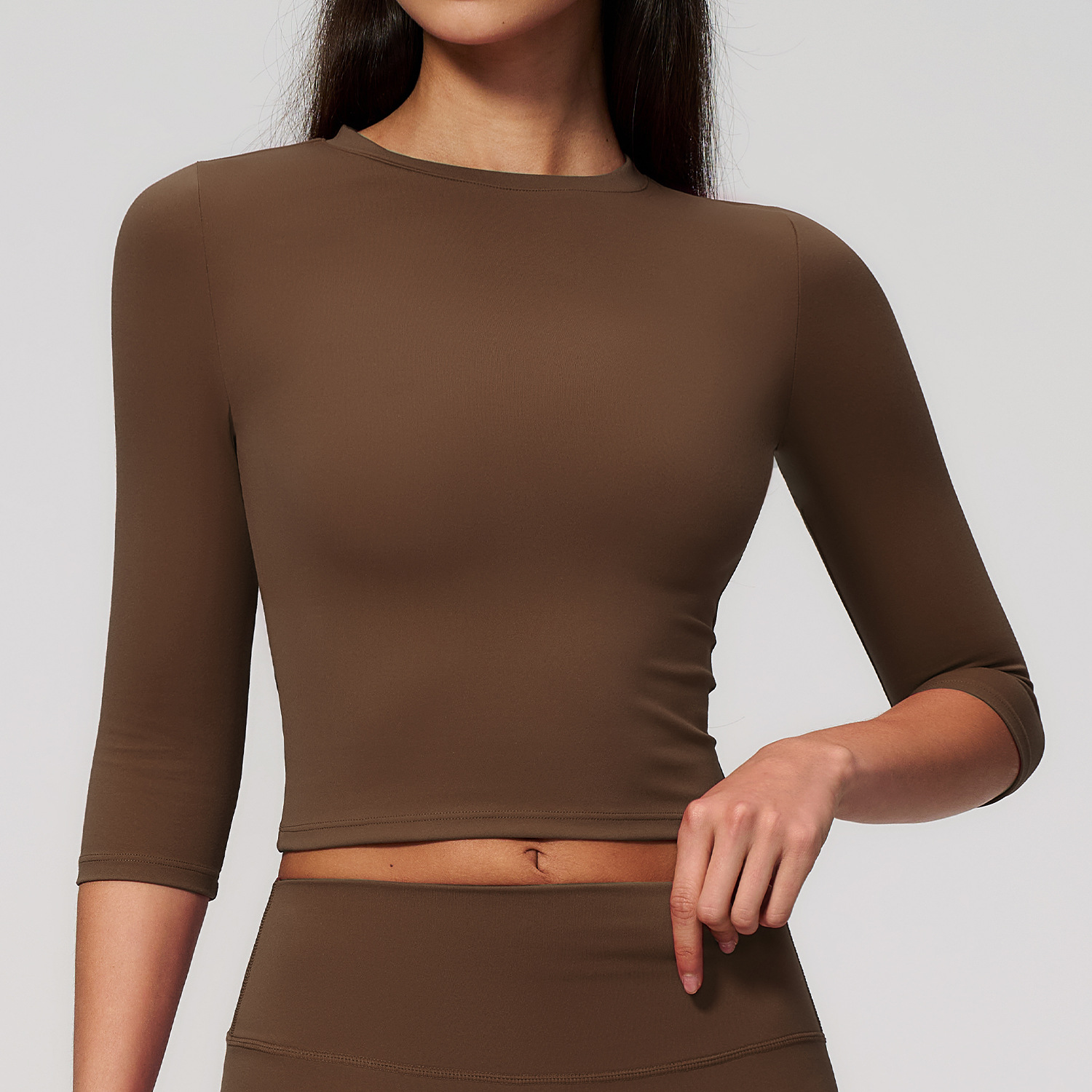 Small Batch Fitness Apparel Custom Gym Clothing Fitness Apparel Manufacturer Long Sleeve Crop Tops