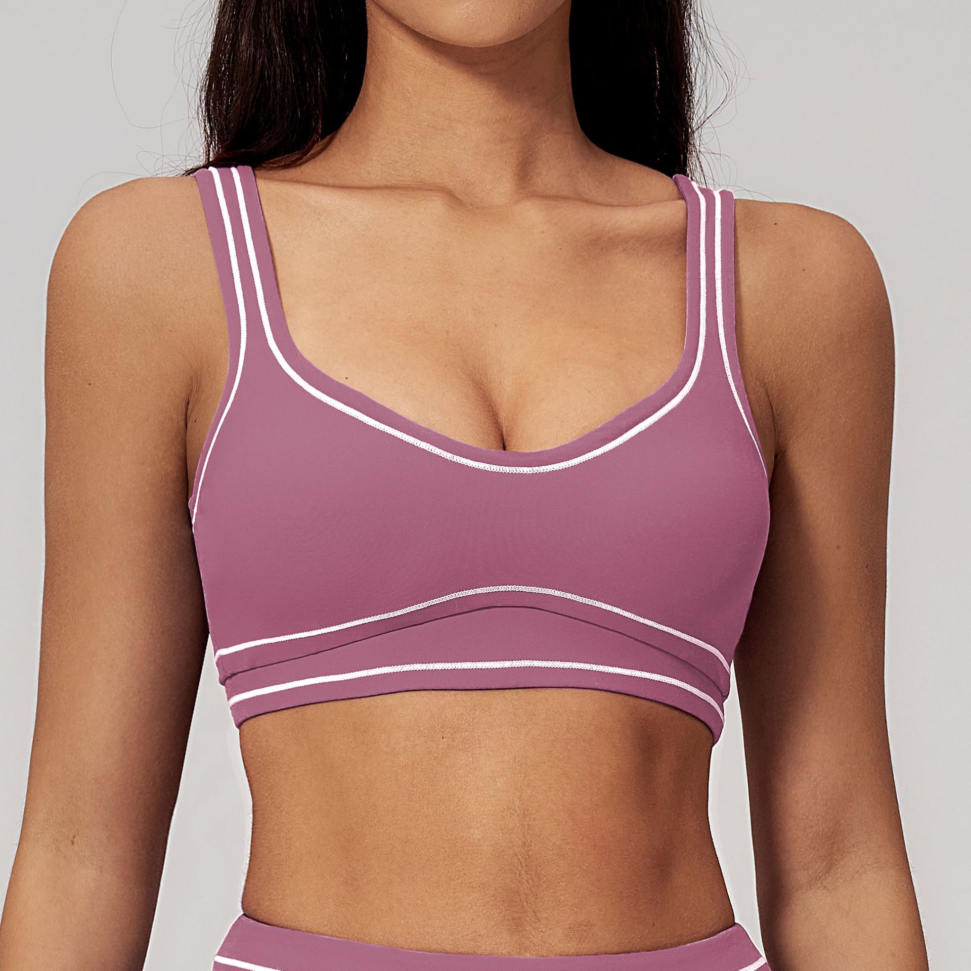 Built In Pads Custom Yoga Wear Pull On Bra Activewear Bras