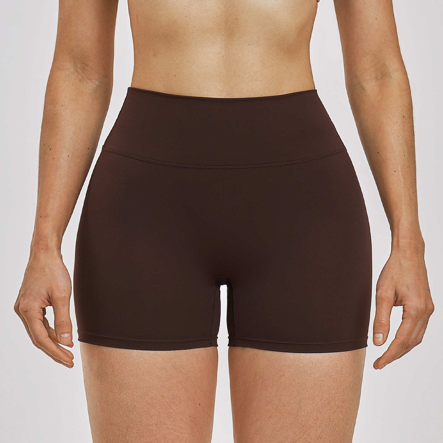 Private Label Yoga Wear Custom Logo Yoga Wear Tight Fitting Wide Waistband Shorts