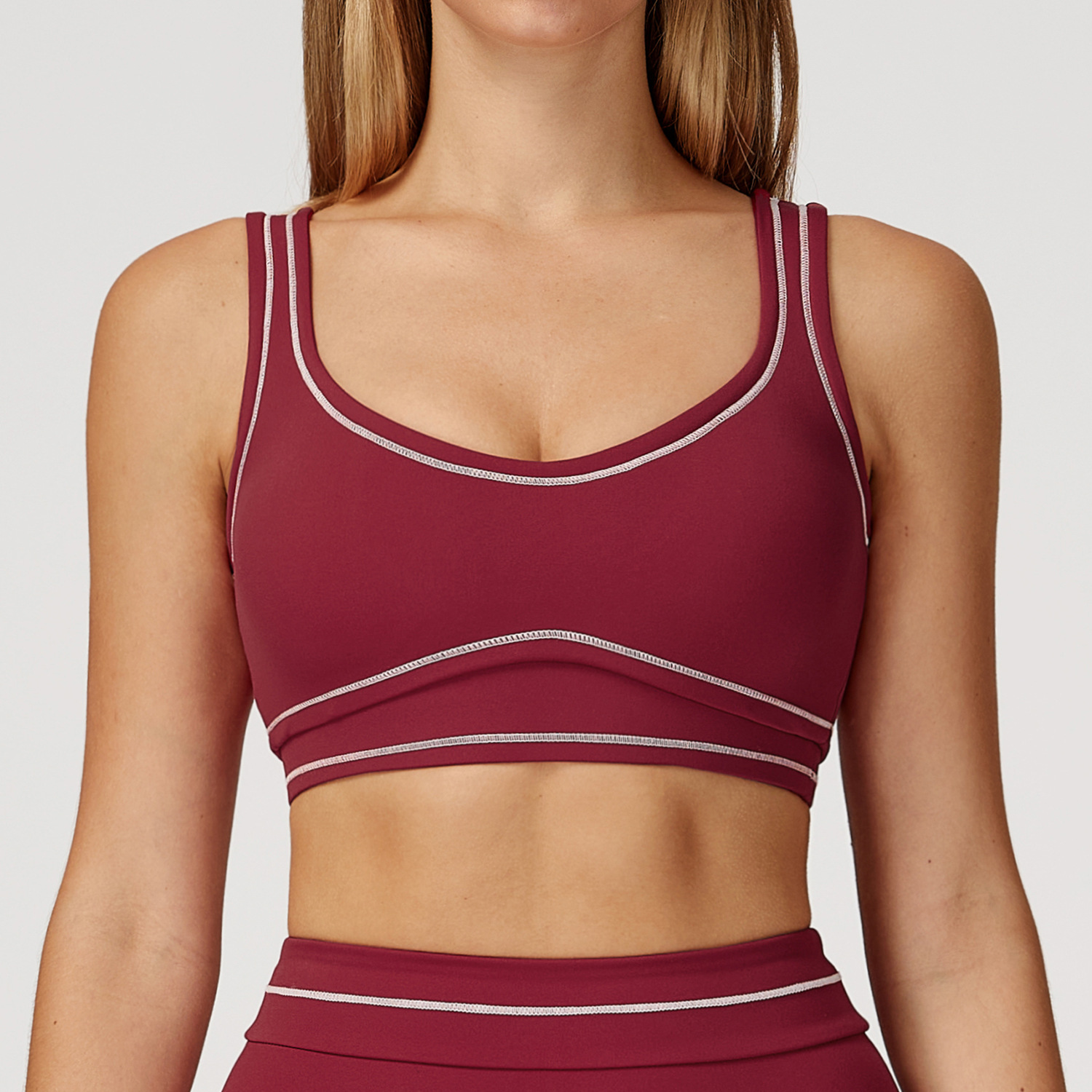 Built In Pads Custom Yoga Wear Pull On Bra Activewear Bras