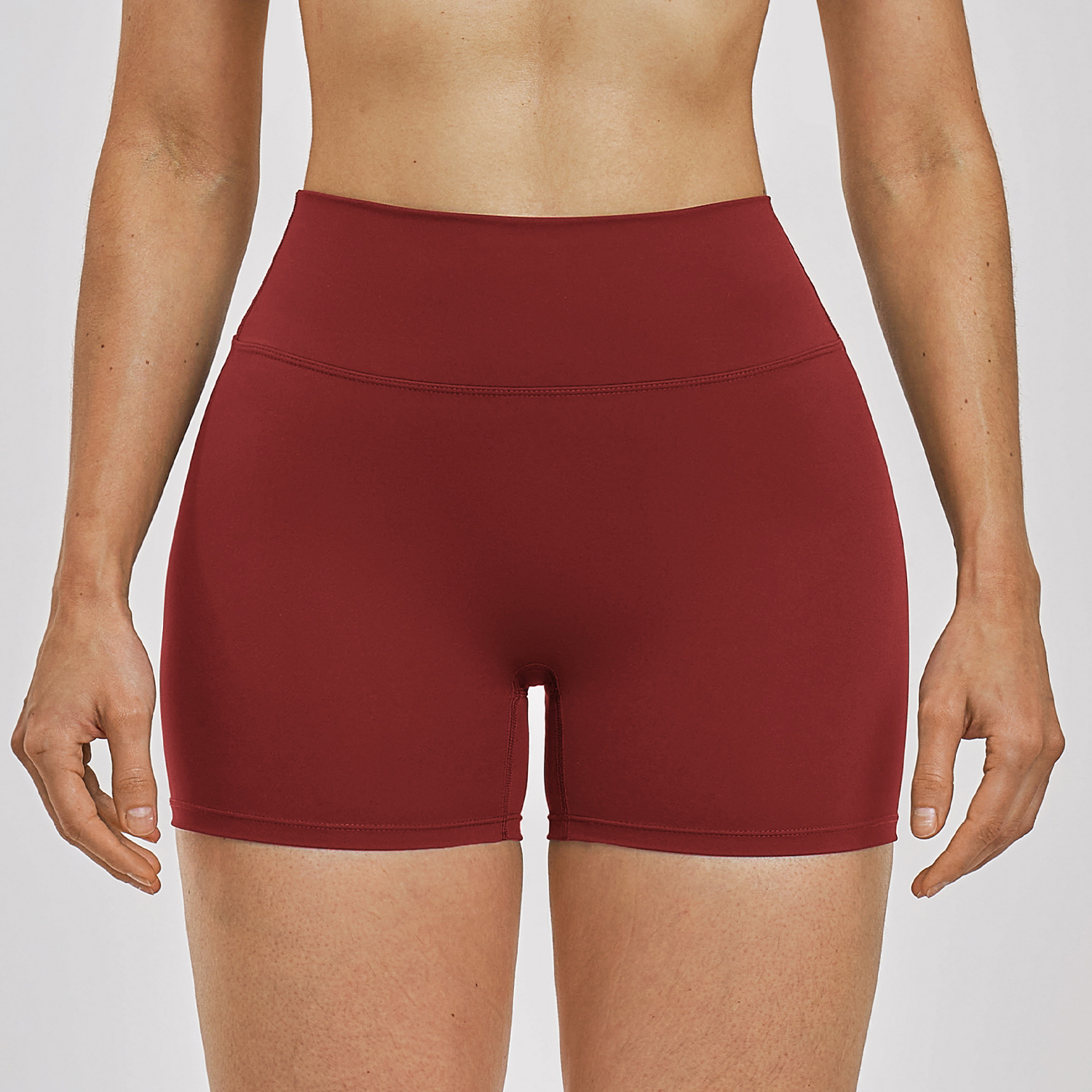 Private Label Yoga Wear Custom Logo Yoga Wear Tight Fitting Wide Waistband Shorts