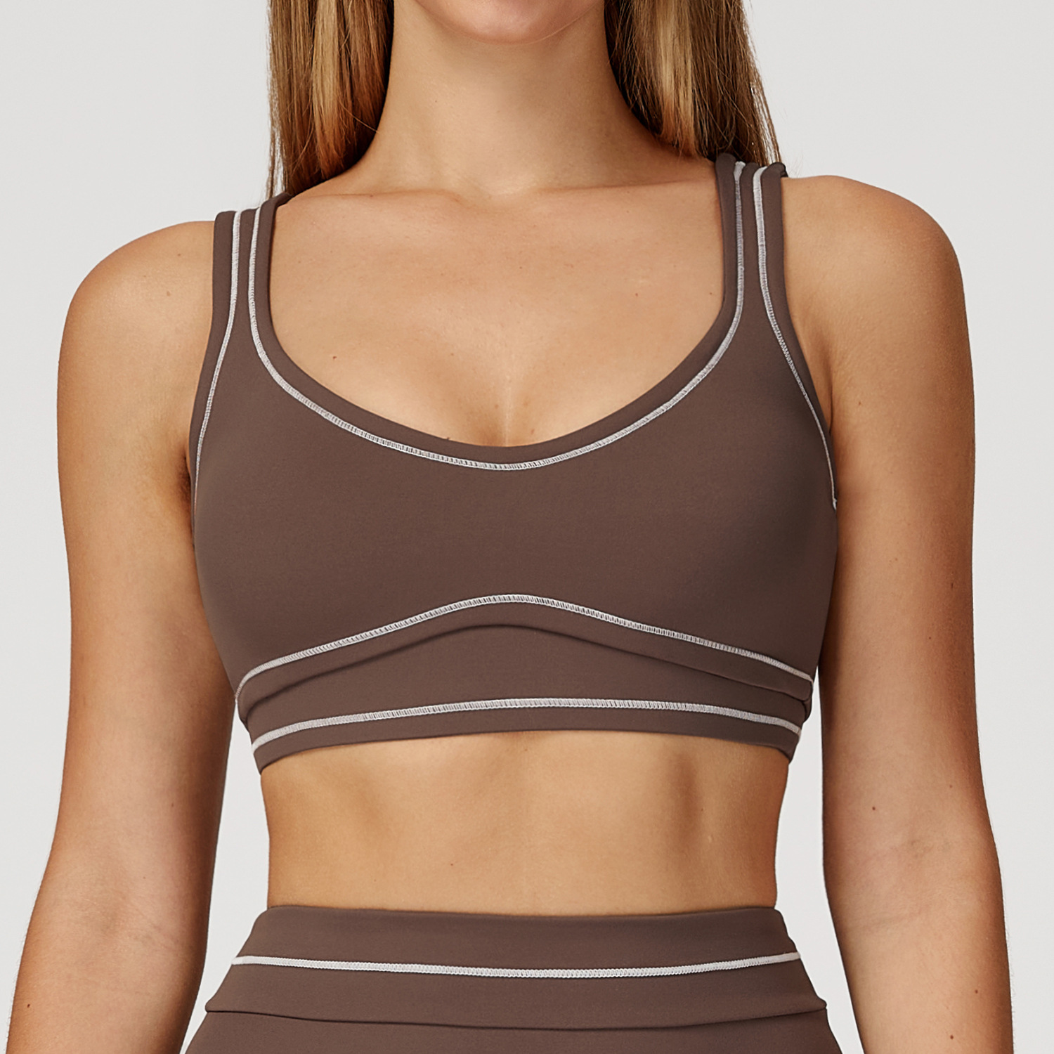 Built In Pads Custom Yoga Wear Pull On Bra Activewear Bras