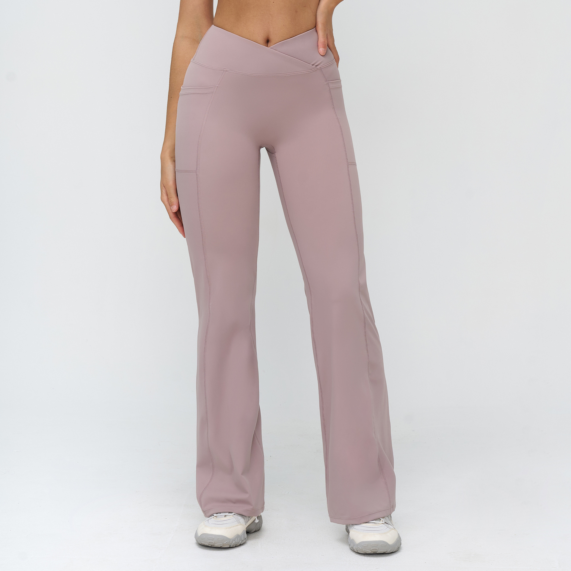 Yoga Studio Clothing Custom Fitness Brand Manufacturers Soft Fabric Breathable Flare Pants