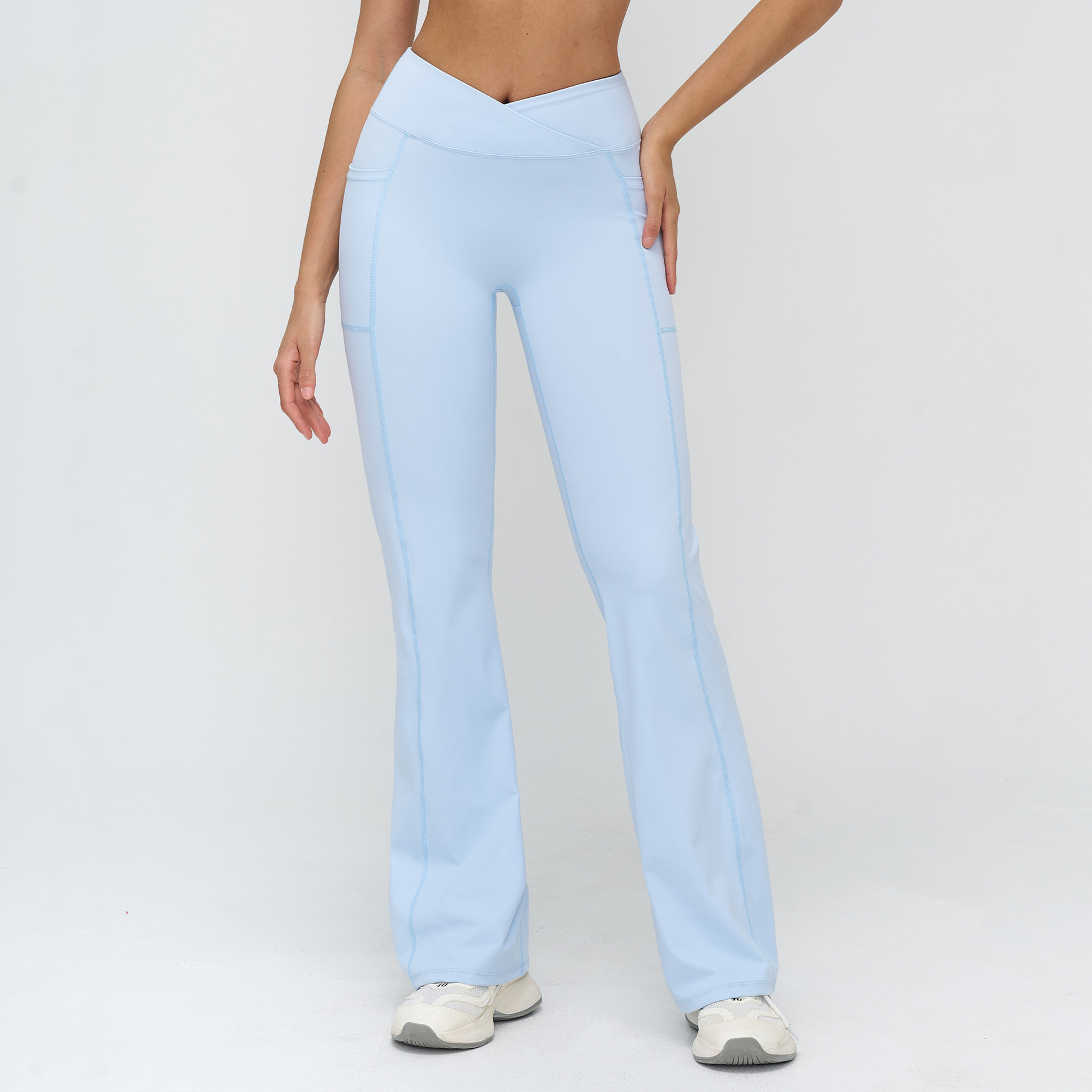 Yoga Studio Clothing Custom Fitness Brand Manufacturers Soft Fabric Breathable Flare Pants