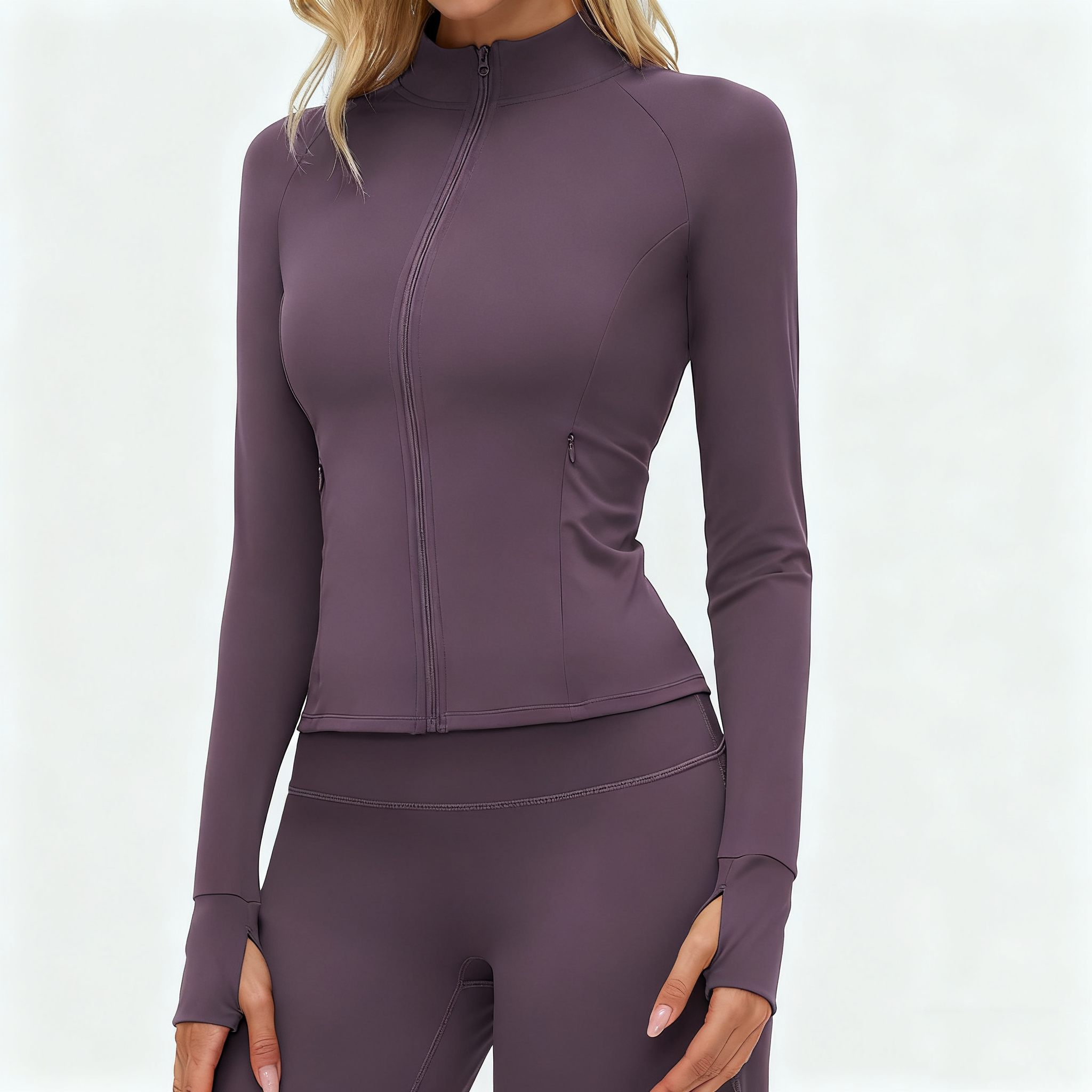 Yoga Wear for Small Brands Custom Logo Yoga Wear Minimal Style Track Jacket