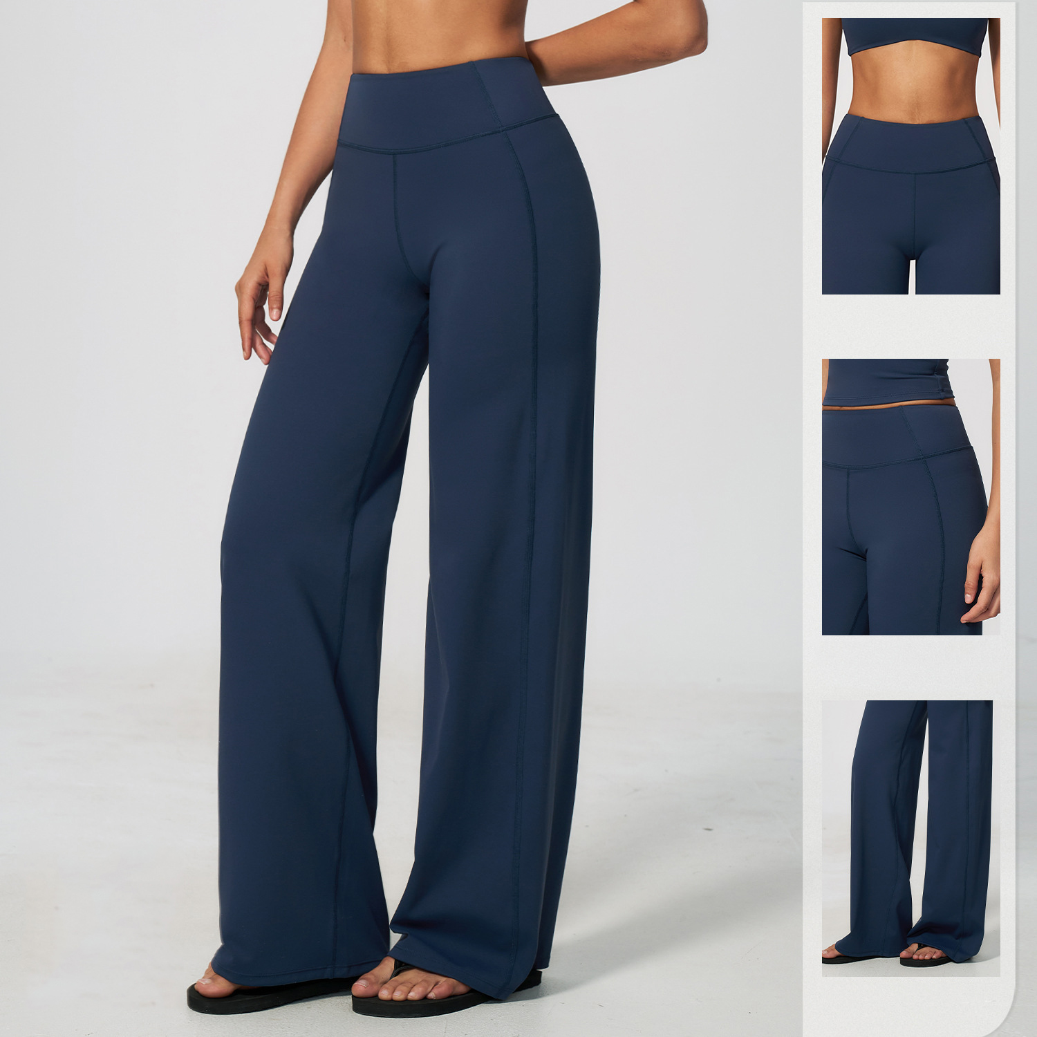 Clothing Brand Custom Activewear Manufacturers Wholesale Sportswear Apparel Wide Leg Elastic Waist L...