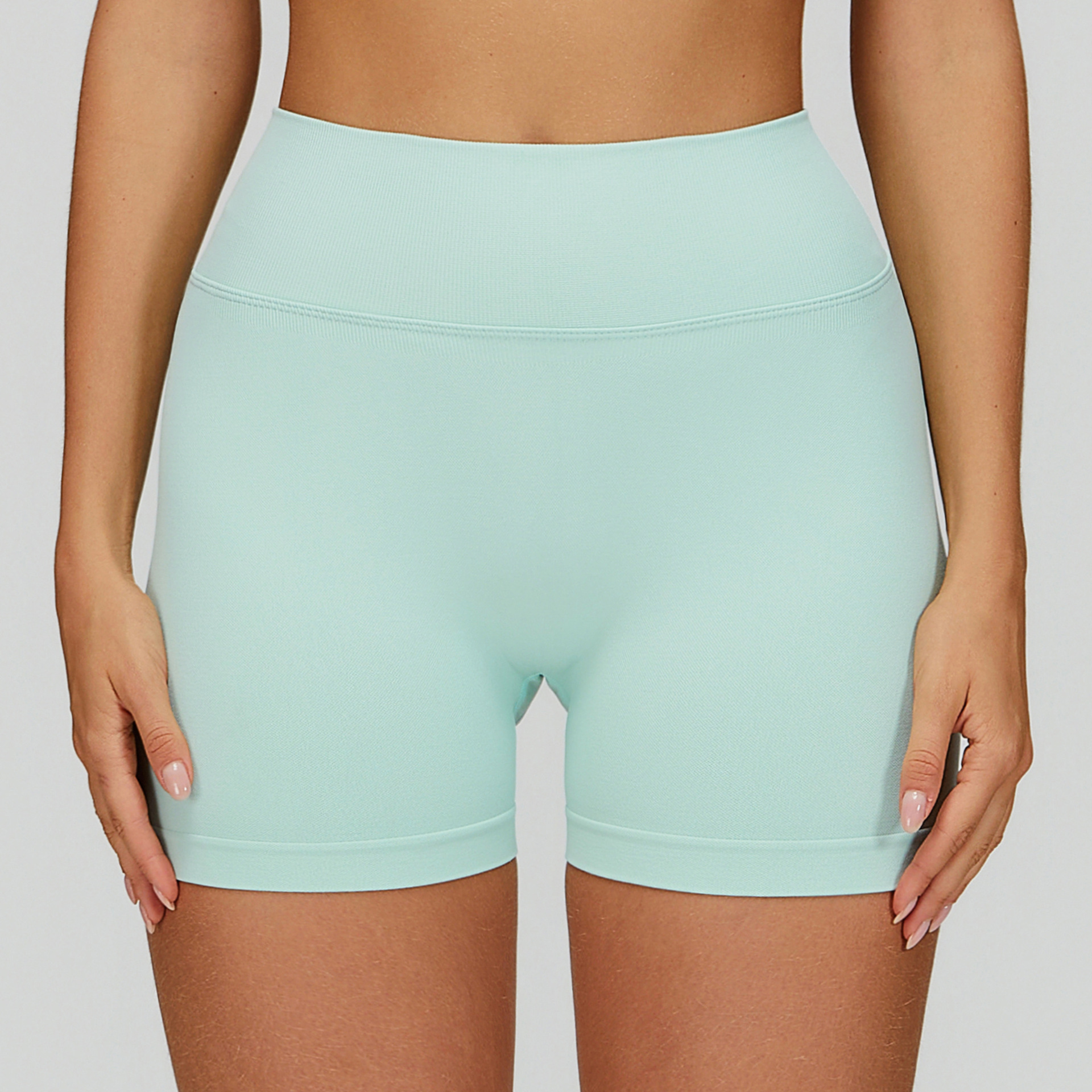 Yoga Fitness Custom Yoga Wear Manufacturer Minimal Style High Waist Biker Yoga Shorts