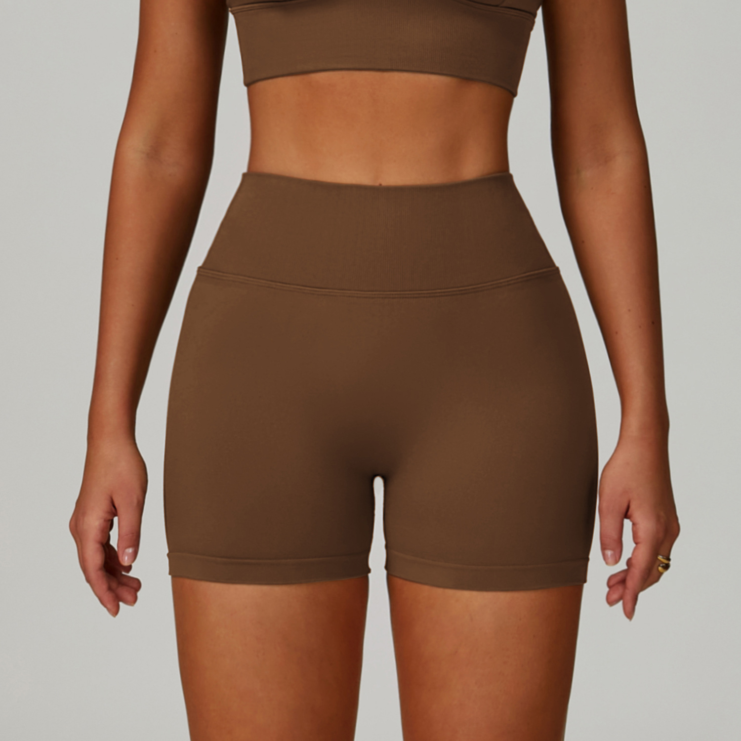 Yoga Fitness Custom Yoga Wear Manufacturer Minimal Style High Waist Biker Yoga Shorts