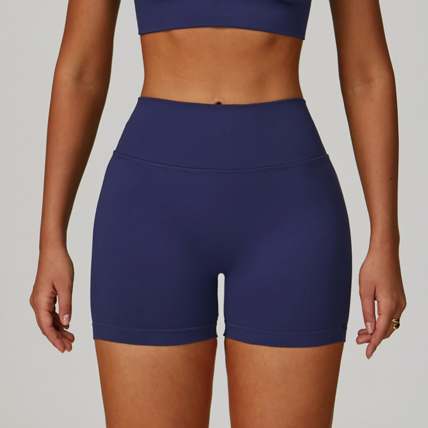 Yoga Fitness Custom Yoga Wear Manufacturer Minimal Style High Waist Biker Yoga Shorts