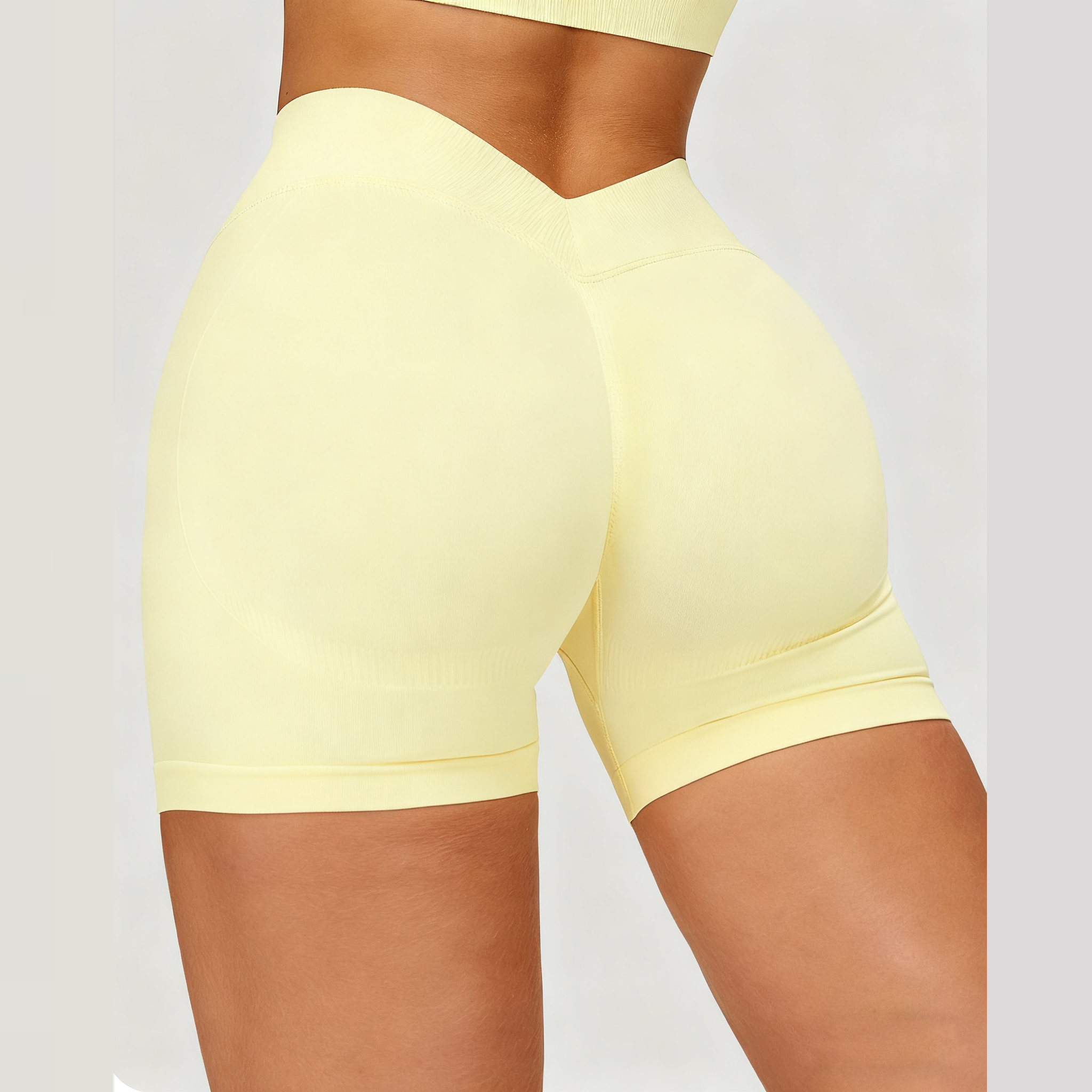 Yoga Fitness Custom Yoga Wear Manufacturer Minimal Style High Waist Biker Yoga Shorts